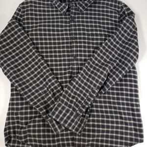 Lucky Brand Mens Slim Fit Flannel Shirt Gray Plaid Size XL